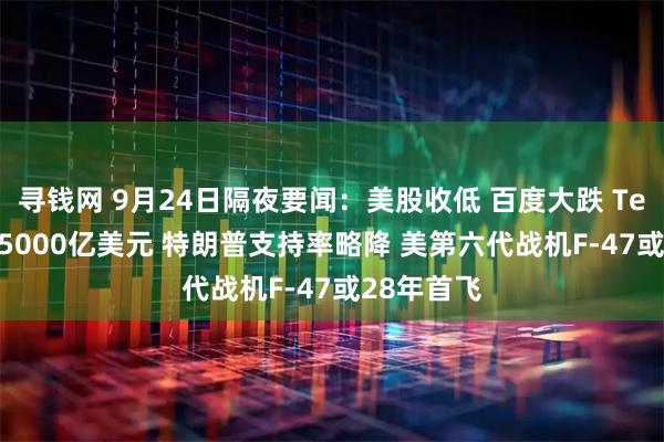 寻钱网 9月24日隔夜要闻：美股收低 百度大跌 Tether估值5000亿美元 特朗普支持率略降 美第六代战机F-47或28年首飞