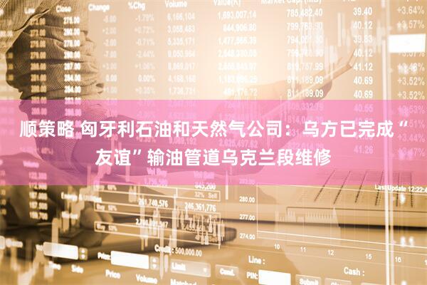 顺策略 匈牙利石油和天然气公司：乌方已完成“友谊”输油管道乌克兰段维修